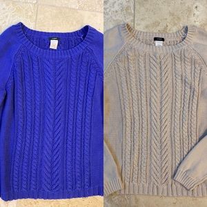 Bundle of cable knit J.Crew sweaters